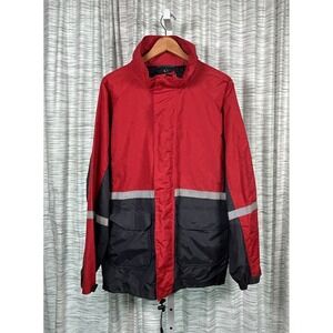 Spiewak - Avis Men's Med Zip / Button Up Jacket w WeatherTech Red Gray Reflector